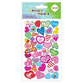 Naklejki 3D Puffy - Hearts, 10 x 20 cm, Happy Color