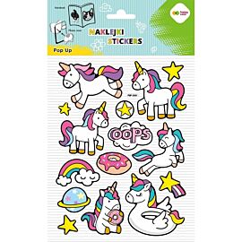 Naklejki 3D Pop up - Unicorns Fun, 146X240 mm, Happy Color