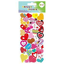Naklejki 3D Puffy - Love Hearts, 10 x 22 cm, Happy Color