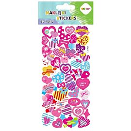 Naklejki 3D Puffy - Pink Hearts, 10 x 22 cm, Happy Color