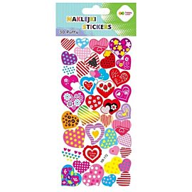 Naklejki 3D Puffy - Colorful Hearts, 10 x 22 cm, Happy Color