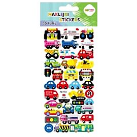 Naklejki 3D Puffy - Cars Vehicles, 9.5 cm x 22 cm, Happy Color