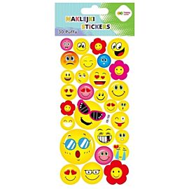 Naklejki 3D Puffy - Funny Emoticon, 9.5 cm x 22 cm, Happy Color