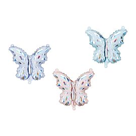 Balony foliowe do girland Motyle mix 19x23cm 3szt