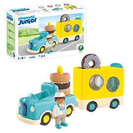 Playmobil JUNIOR Szalony Donut Truck z funkcją układania i sortowania 71702
