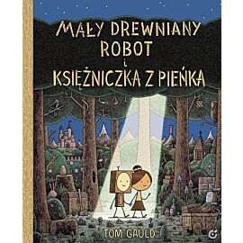 Mały drewniany robot i księżniczka z pieńka