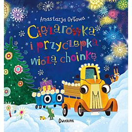Ciężarówka i przyczepka wiozą choinkę.