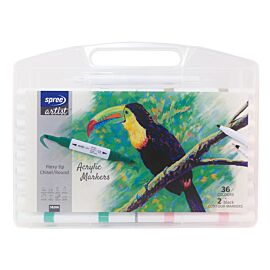 Markery Acrylic Spree dwustronne 36 kolorów + 2 kontury