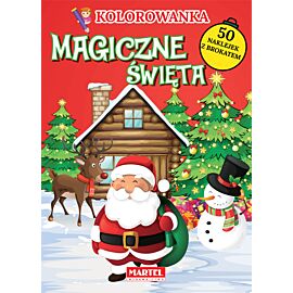 Magiczne święta kolorowanka z naklejkami (czerwona)