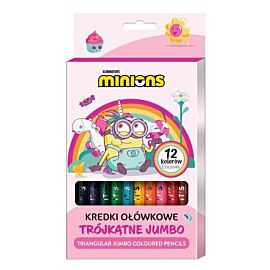 Kredki ołówkowe trójkątne Jumbo Minionki 12 kolorów