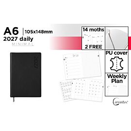 Kalendarz 2027 książkowy minimal A6 czarny