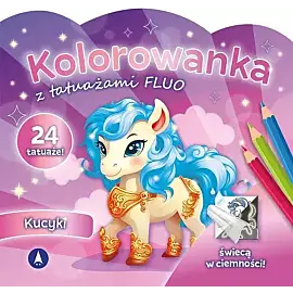Kolorowanka z tatuażami FLUO Kucyki