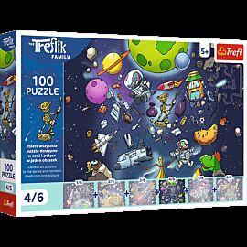 Puzzle 100 Rodzina Treflików Robobot w kosmosie 16544