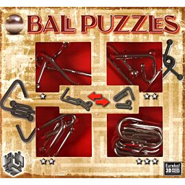 Łamigłówki metalowe Ball Puzzles zestaw czerwony 4 szt.