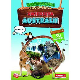 Zwierzęta australii. Kolorowanka z naklejkami