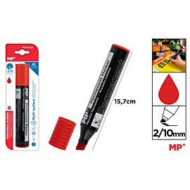 Marker permanentny z płaską końcówką MP 2/10mm czerwony blister