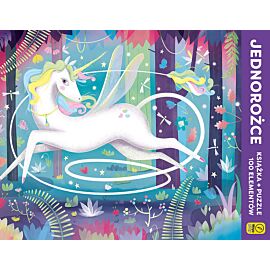 Jednorożce. Puzzle 100 elementów + książka