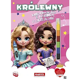 Kolorowanka Królewny z kredką i naklejkami