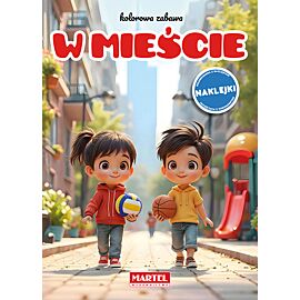 W mieście. Kolorowa zabawa z naklejkami