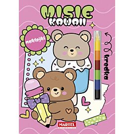 Kawaii misie z naklejkami. Modułowa kredka