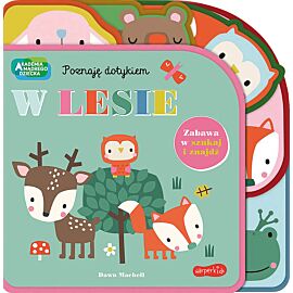 W lesie. Akademia Mądrego Dziecka. Poznaję dotykiem. Zabawa w szukaj i znajdź