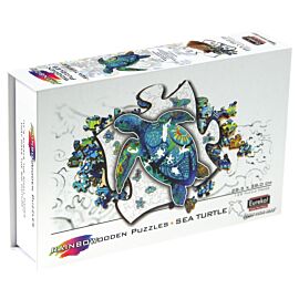 Puzzle 125 drewniane kolorowe Żółw Morski