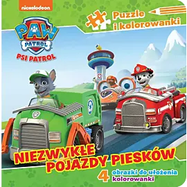 Psi Patrol. Puzzle i kolorowanki. Niezwykłe pojazdy piesków