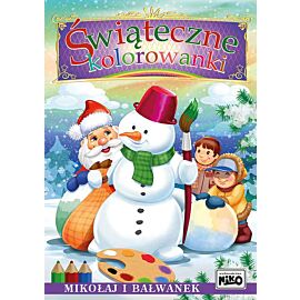 Świąteczne kolorowanki. Mikołaj i bałwanek
