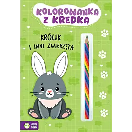 Kolorowanka z kredką. Królik i inne zwierzęta