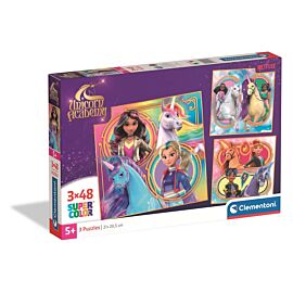 Puzzle 3x48 Super kolor Unicorn Academy 25325