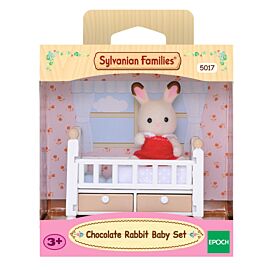 Sylvanian Families Dziecko królików z czekoladowymi uszami z łóżeczkiem 5017