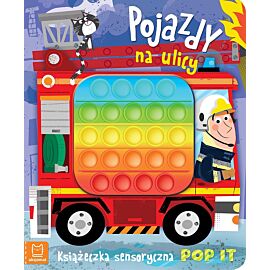 Pojazdy na ulicy. Książeczka sensoryczna POP IT