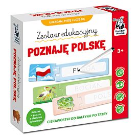 Zestaw edukacyjny. Poznaję Polskę. Książka + puzzle do pisania. Kapitan Nauka