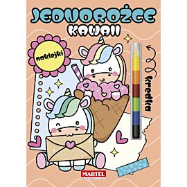 Kawaii jednorożce z naklejkami. Modułowa kredka