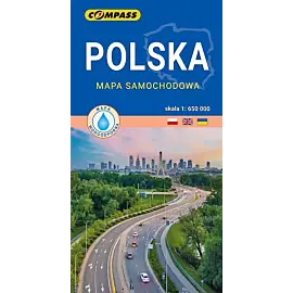 Polska. Mapa samochodowa w skali 1:650 000 (wersja wodoodporna)