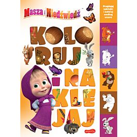 Masza i Niedźwiedź. Koloruj i naklejaj