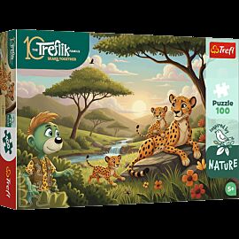 Puzzle 100 Inspired By Nature Gepardy Rodzina Treflików 16592