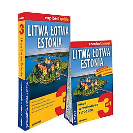 Litwa, Łotwa, Estonia 3w1: przewodnik + atlas + mapa