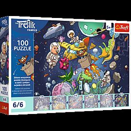 Puzzle 100 Rodzina Treflików Wujcio w kosmosie 16546