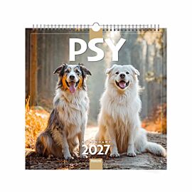 Kalendarz 2027 ścienny Psy 33x33