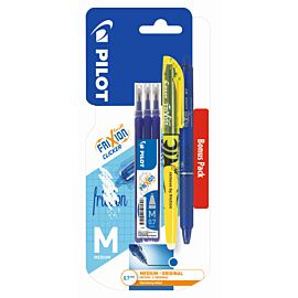 Pióro kulkowe Frixion Clicker Pilot granatowe + wkład granatowy x3 + zakreślacz żółty x1 blister