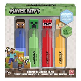 Zestaw 4 flamastrów z topperem 3D Minecraft MC00058