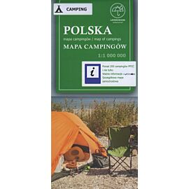 Polska. Mapa campingów w skali 1:1 000 000