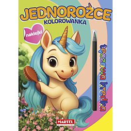 Tęczowa kredka. Jednorożce z naklejkami