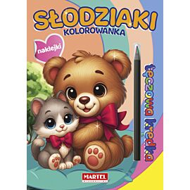 Tęczowa kredka. Słodziaki z naklejkami