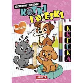 Modułowa kredka. Kotki i pieski z naklejkami