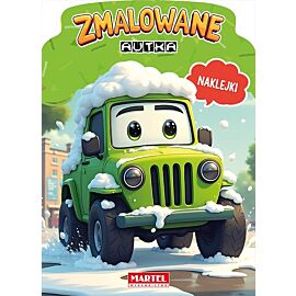 Zmalowane autka. Kolorowanka z naklejkami