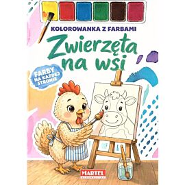 Kolorowanka z farbami Zwierzęta na wsi