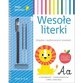 Wesołe literki. Mały geniusz. Książka z wytłoczonymi rowkami