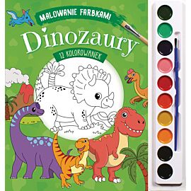 Malowanie farbkami. Dinozaury
